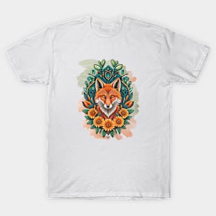 Floral red Fox T-Shirt